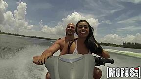 Mofos! Hot Teen Threesome Sucking Cocks on Seadoo!