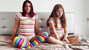 Marina and Rosie in threesome fucking and cum swallowing