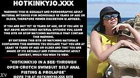 Hotkinkyjo In A See-Through Open-Crotch Swimsuit Self Anal Fisting & Prolapse Tits Bikini Ass Boobs Public Big Tits Asshole Fisting