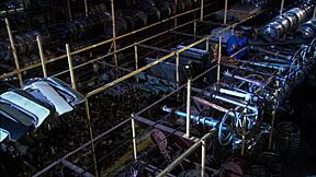 Avy Scott bent over in heels for mechanic's cum on shaved pussy