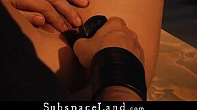 Can Bound Brunette Slave Handle Rough Mouth Fuck And Cumshot?