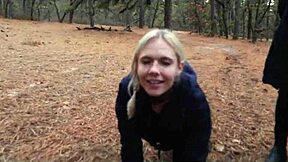 Two sick perverts take bubble butt milf for a crawl into the woods with anal and assfucking.