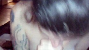 Pregnant girl performs deepthroat in homemade POV