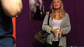 Clothed Babe Watches Loser With Intense Emotion