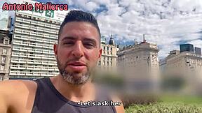 Argentinian fitness babe Michelle gets picked up for quick street fuck