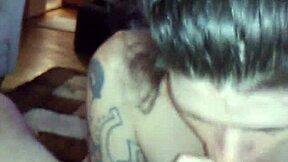 Pregnant girl performs deepthroat in homemade POV