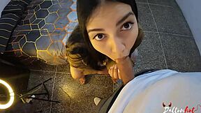 my stepsister turns into a total slut deepthroating my cock in homemade close up