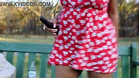 Who knew dildo fucking my big ass in public park would get me caught squirting