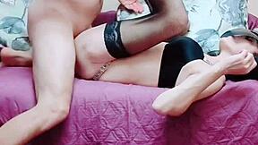 Passion elegant homemade erotic porno with classy couple in lingerie