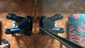 chairtied milf takes monster cock deepthroat to cum in mouth