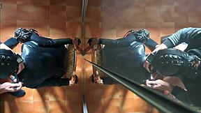 chairtied milf takes monster cock deepthroat to cum in mouth