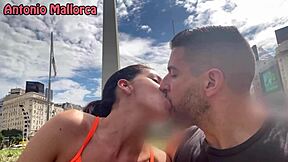 Argentinian fitness babe Michelle gets picked up for quick street fuck
