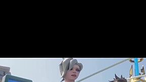 overwatch mercy lifeguard rides cowgirl in 3d hentai animation with blonde assfucking