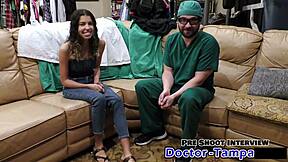 Behind The Scenes, Dr. Tampa Spreads Aria Nicole's Natural Tits!