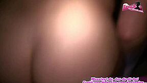 Deutsche exfreundin dreht einen privat porno pov zuhause und schluckt, showing her small 18+ tits and slutty side.