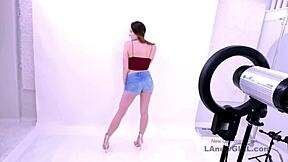 I massaged this gorgeous teen brunette on the sofa until she got fucked in pov