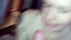 Pregnant girl performs deepthroat in homemade POV