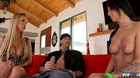 Mature milf sucking big cock and balls, horny wife style