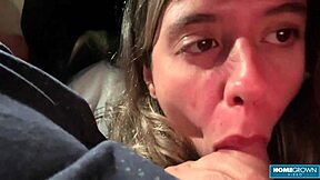 sexy scarlett taylor gives lover a wild blowjob while driving?