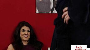 Can You Handle Stockinged British Femdom Instructing Dirty Jerk Off in Heels?