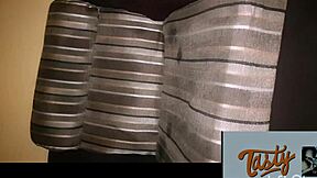 the horny cowgirl rides the cock in a hardcore session, creampie included.