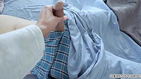 Hot Stepmom Pranks Stepson and Films His Cock in Doggystyle!