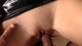 Horny german babe in latex sucks and gets facial from big cock.