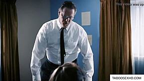 old man attempts to fuck bent over religious teen in hardcore doggystyle session