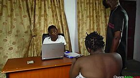 wife seduces ebony manager with big cock in doggystyle fucking for loan