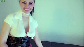 Beautiful lady feels intense emotions while pegging her guys