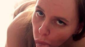 In this quick home sex, wife tries deepthroat for first time with close-up views