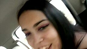 Beautiful young brunette searches for big cock on street for blowjob