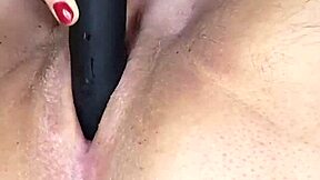 Bbw grace intensely fucks her fat pussy with dildo at home office