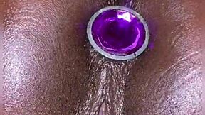 Wow, Inserting The Anal Plug Into My Ebony Slut Pussy Makes It Squirt With Ease