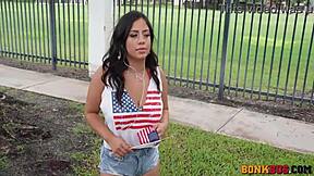 colombian babe enjoys america and bumpy bus ride