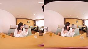 Vr作品　ファミレス店内露出sex！彼氏の言いなりにおっぱい出して「超恥ずかしい！」ド変態な下着に着替えさせられて玩具イカセ、アナル全開丸見え露出！生ハメ対面、背面座位、テーブルに寝転んで正常位※生ハメ中出し