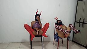 We Feel Intense Pleasure Spreading Vaginas With Delicious Dildos