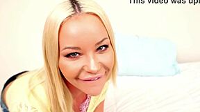 rachele richey performs pov blowjob on huge cock with deepthroat and swallow