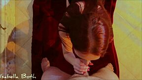 Fireplace fun starts with masturbation and turns into a sensual oral session by the fire