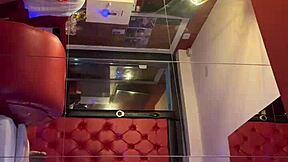 wife fucks friend from party in public with cum