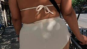 walking in public with mini shorts, flashing my ass to voyeurs