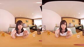 Vr作品　ファミレス店内露出sex！彼氏の言いなりにおっぱい出して「超恥ずかしい！」ド変態な下着に着替えさせられて玩具イカセ、アナル全開丸見え露出！生ハメ対面、背面座位、テーブルに寝転んで正常位※生ハメ中出し