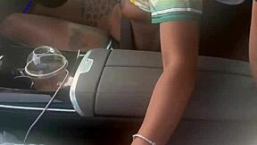 Playing with that big black cock in the car?