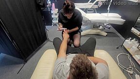 I just come for a manicure but manicurist prefer to take my dick to mouth and make me blowjob