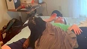 homemade ebony neighbor hints at sexy missionary fuck in bedroom