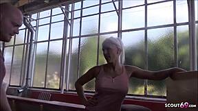 Blanche says, 'Watch this german mom get creampied.' Clothes ripped, pussy dripping.