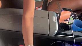 Playing with that big black cock in the car?