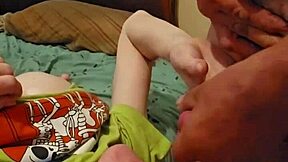 lick, suck, and cum in mouth action