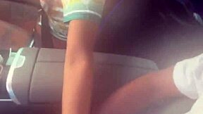 Playing with that big black cock in the car?