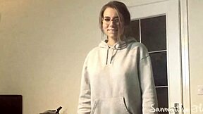 Samantha watches stepdad sucked, takes turn.